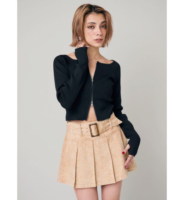 EVRIS「ワイドベルトプリーツミニスカート【セットアップ着用可能】」|スカート|