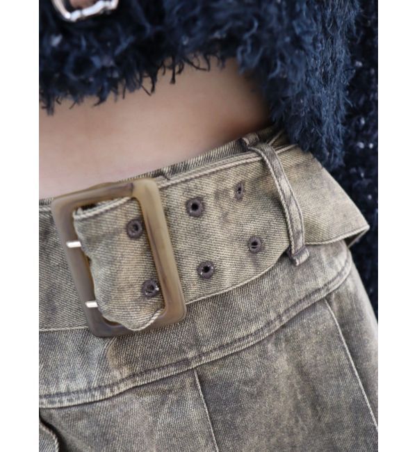 EVRIS「ワイドベルトプリーツミニスカート【セットアップ着用可能】」|スカート|