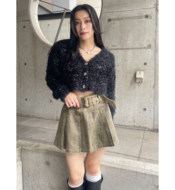 EVRIS「ワイドベルトプリーツミニスカート【セットアップ着用可能】」|スカート|