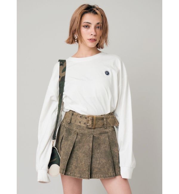 EVRIS「ワイドベルトプリーツミニスカート【セットアップ着用可能】」|スカート|