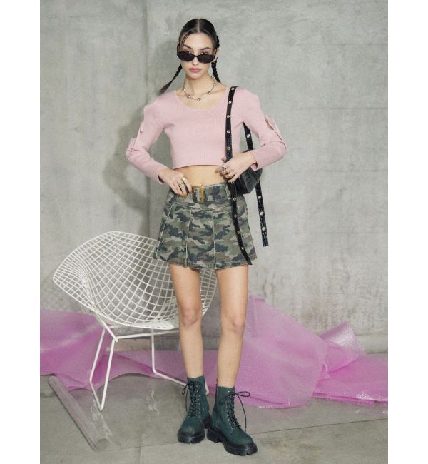 EVRIS「ワイドベルトプリーツミニスカート【セットアップ着用可能】」|スカート|