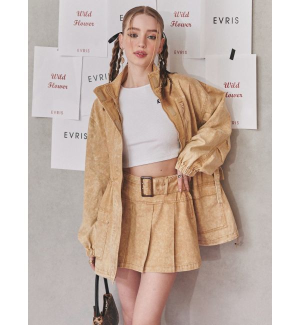 EVRIS「ワイドベルトプリーツミニスカート【セットアップ着用可能】」|スカート|