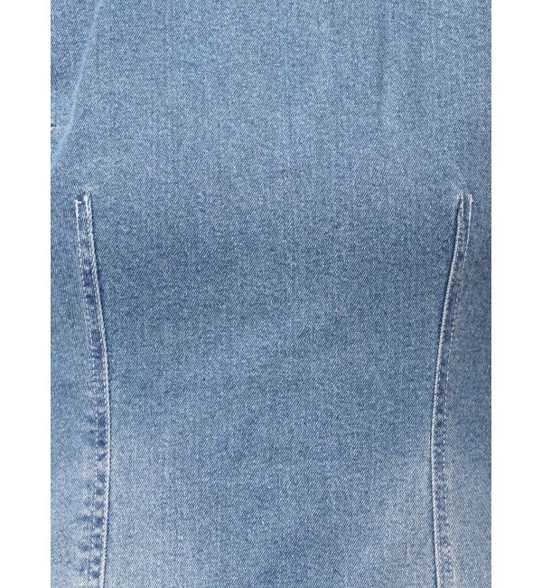 EVRIS「バックリボンオープンデニムミニワンピース」|ワンピース|