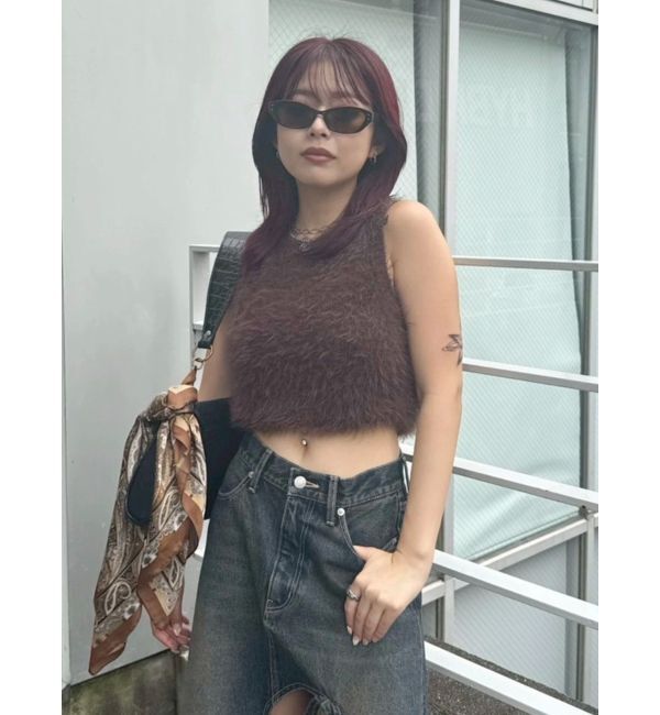 EVRIS「ファンシーヤーンノースリニットトップス」|タンクトップ|