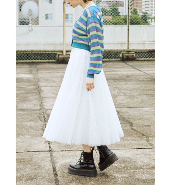 jouetie「ボーダーシアーニットカーデ」|カーディガン|