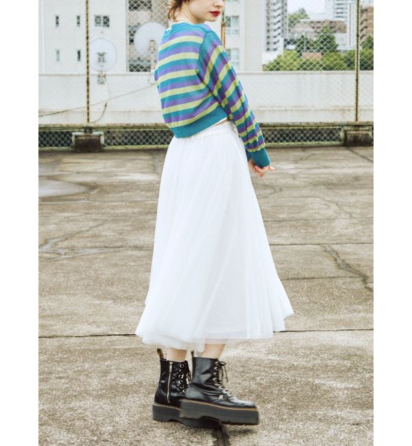 jouetie「ボーダーシアーニットカーデ」|カーディガン|