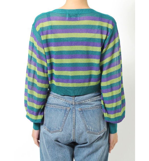 jouetie「ボーダーシアーニットカーデ」|カーディガン|