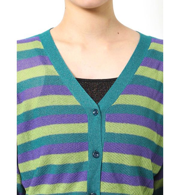 jouetie「ボーダーシアーニットカーデ」|カーディガン|