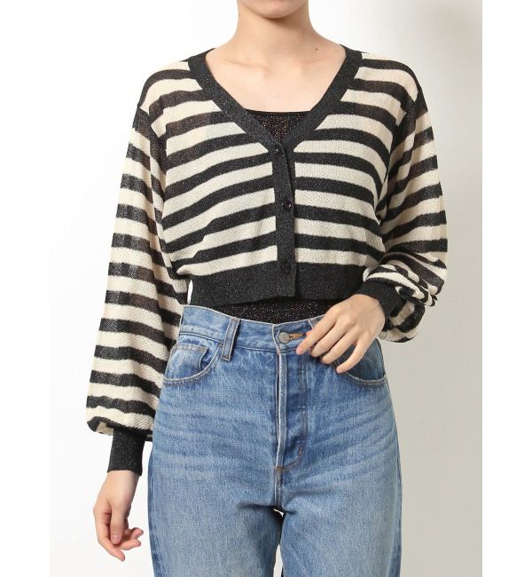 jouetie「ボーダーシアーニットカーデ」|カーディガン|