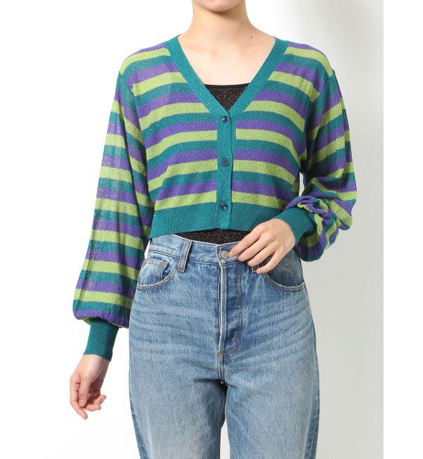 jouetie「ボーダーシアーニットカーデ」|カーディガン|