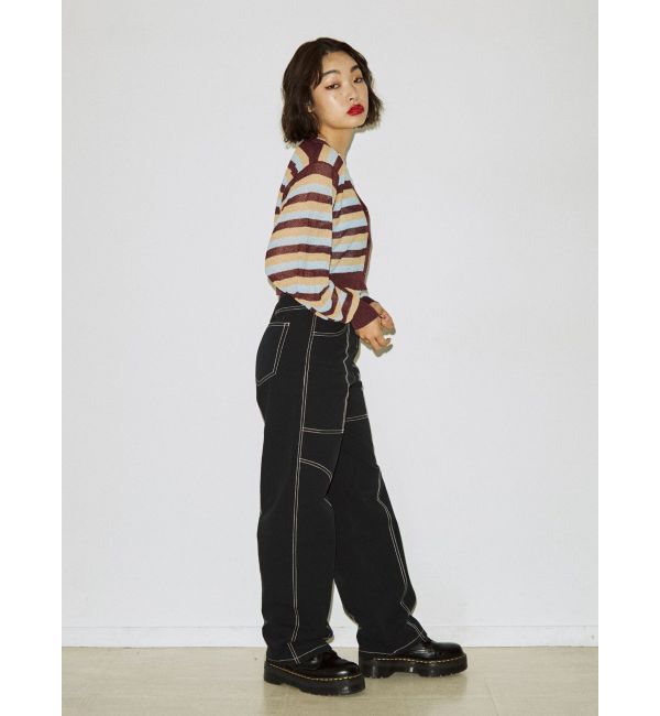 jouetie「ボーダーシアーニットカーデ」|カーディガン|