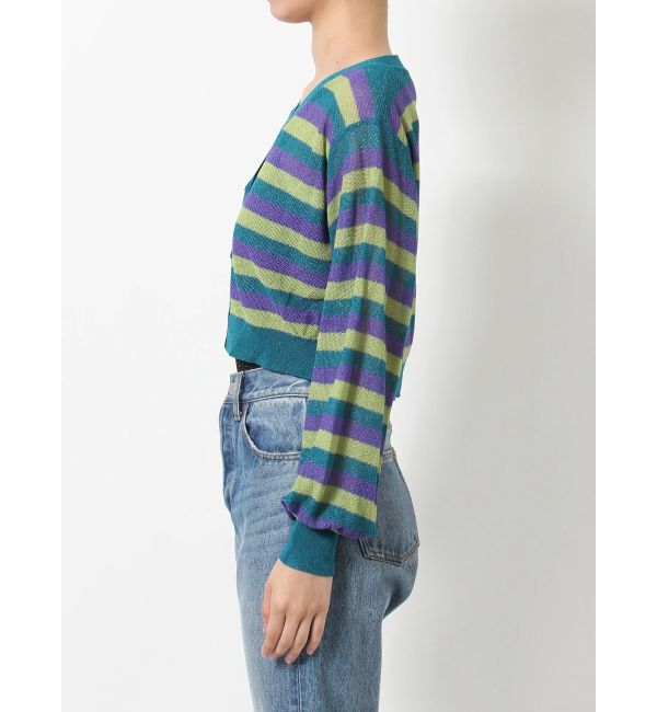 jouetie「ボーダーシアーニットカーデ」|カーディガン|