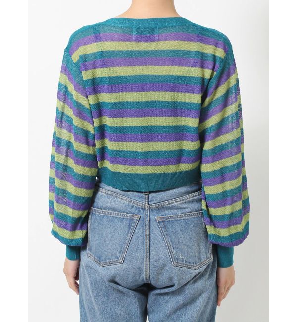 jouetie「ボーダーシアーニットカーデ」|カーディガン|