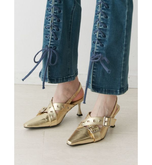 jouetie「ハトメベルトパンプス」|パンプス|ゴールド