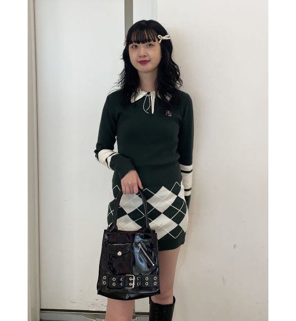 jouetie「ニットポロフィットミニワンピース」|ワンピース|