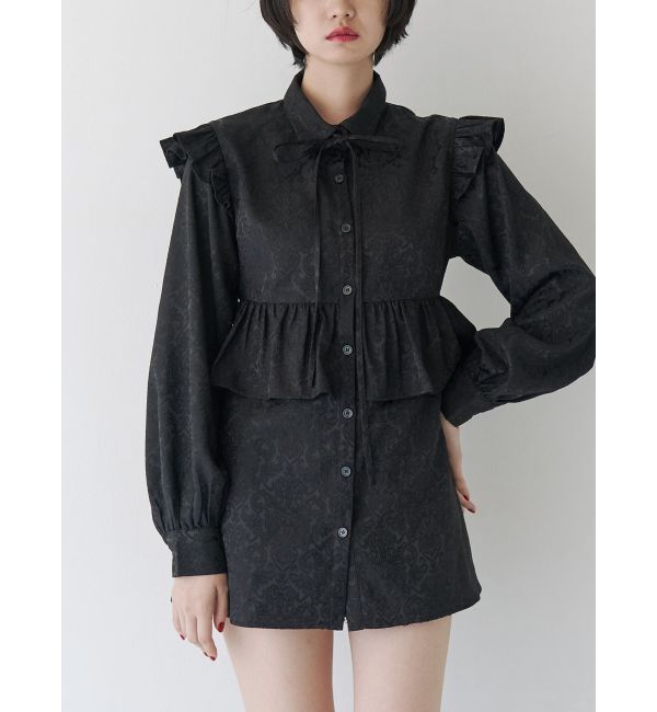 jouetie「ジャカードチュニックシャツ」|シャツ・ブラウス|ブラック
