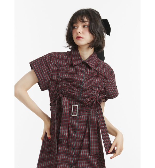 jouetie「ギャザーリボンシャツワンピース」|ワンピース|