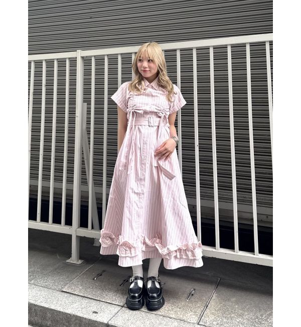 jouetie「ギャザーリボンシャツワンピース」|ワンピース|