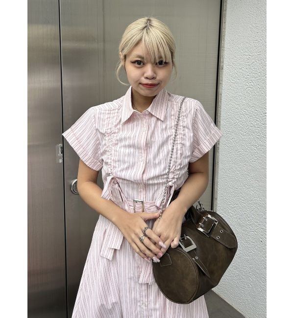 jouetie「ギャザーリボンシャツワンピース」|ワンピース|