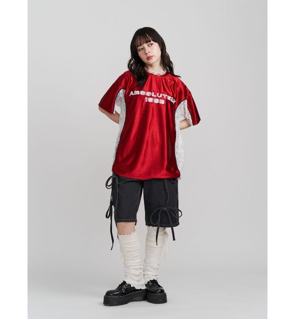 jouetie「レースナンバリングルーズトップス」|Tシャツ・カットソー|