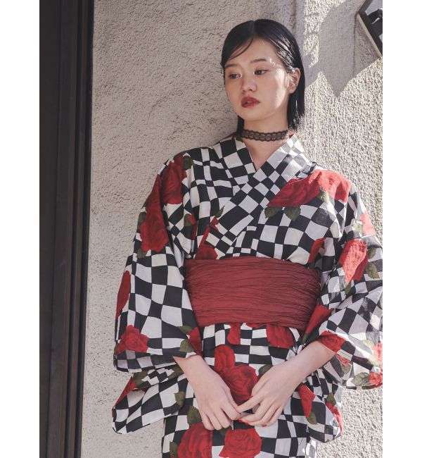 jouetie「【jouetieオリジナル】ローズチェッカーセパレート浴衣セット」|その他|