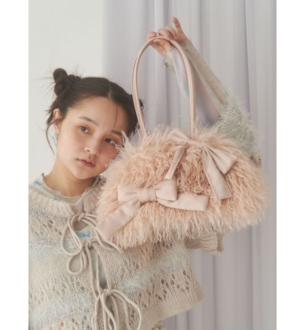 merry jenny「ribbonフェイクファーボストンbag」|ボストンバッグ|