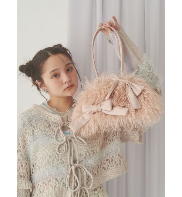 merry jenny「ribbonフェイクファーボストンbag」|ボストンバッグ|