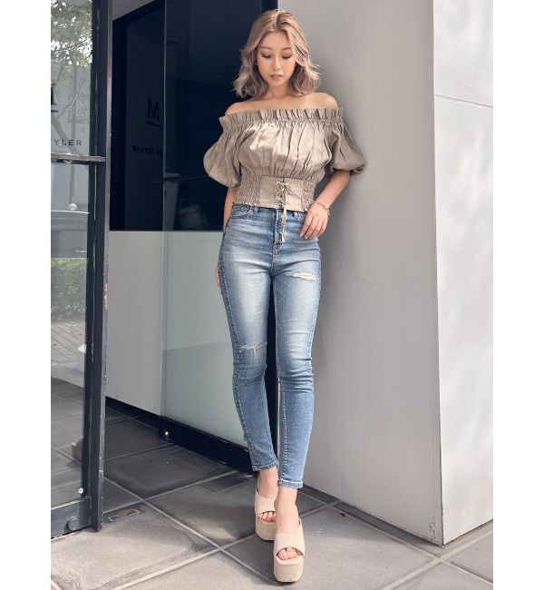 GYDA「ハイウエスト HIGH-END SKINNY デニムパンツ」|デニム|