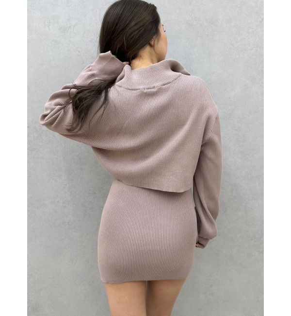 GYDA「GYGY two pieceレイヤードリブニットワンピース」|ワンピース|