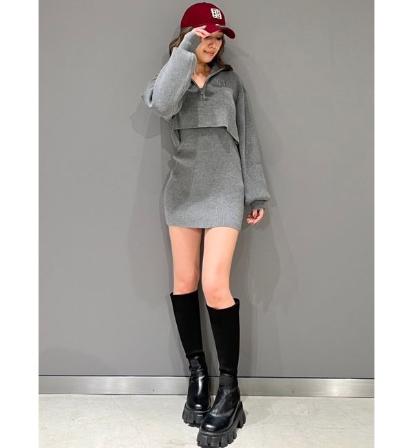 GYDA「GYGY two pieceレイヤードリブニットワンピース」|ワンピース|