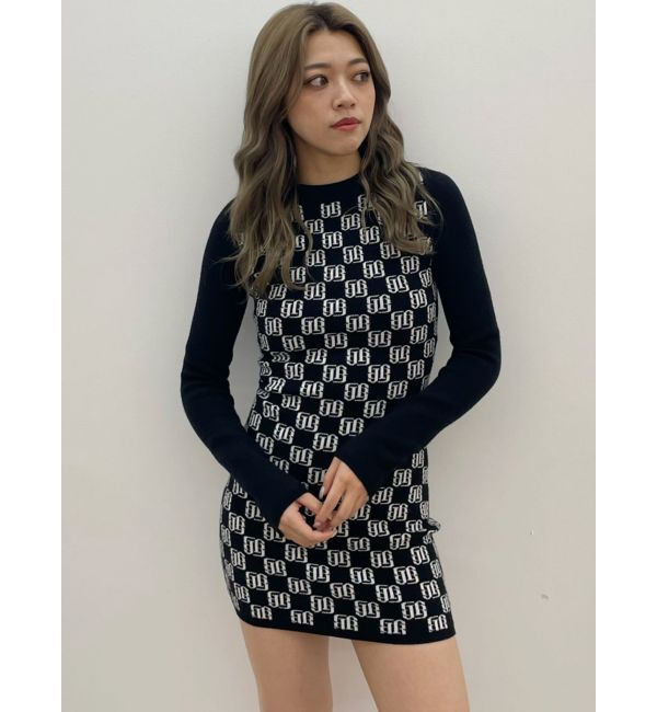 GYDA「GYGYジャカードタイトニットワンピース」|ワンピース|