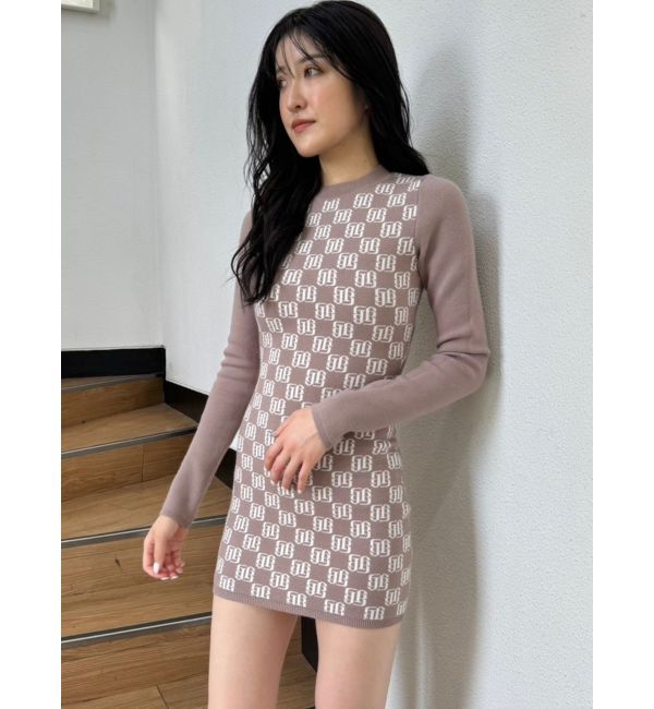 GYDA「GYGYジャカードタイトニットワンピース」|ワンピース|