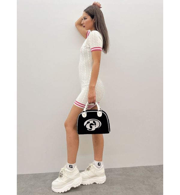 GYDA「POSHハーフスリーブケーブルニットワンピース」|ワンピース|