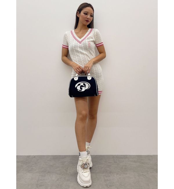 GYDA「POSHハーフスリーブケーブルニットワンピース」|ワンピース|