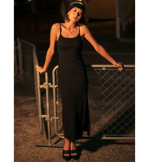 GYDA「SIDE スリットテレコキャミロングワンピース」|ワンピース|