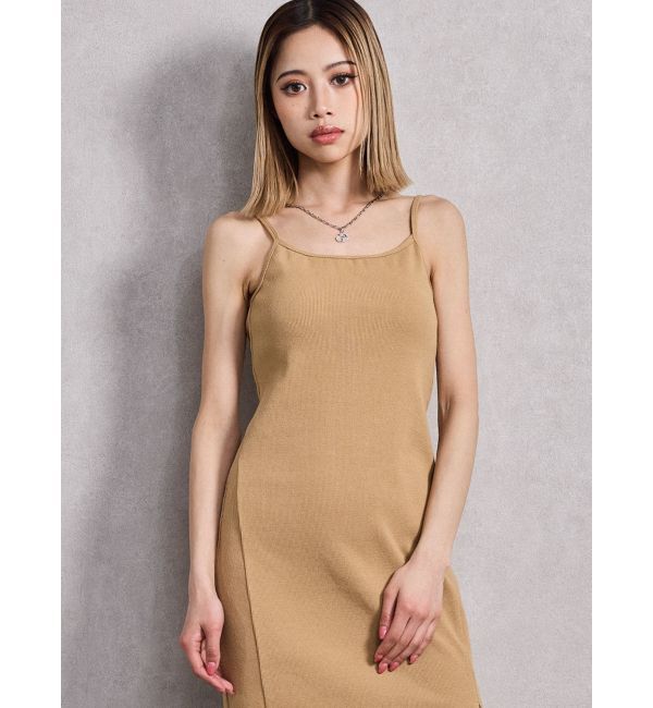 GYDA「SIDE スリットテレコキャミロングワンピース」|ワンピース|