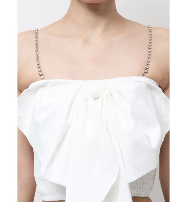 GYDA「ビジューストーンストラップ2WAYリボンブラウス」|シャツ・ブラウス|