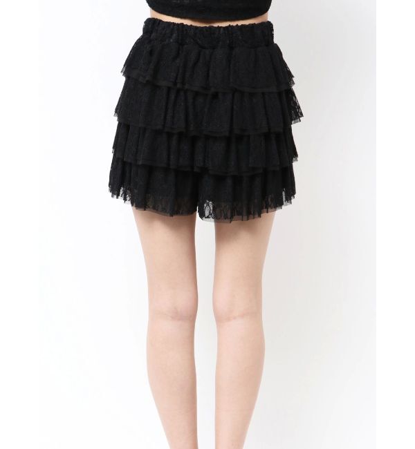 GYDA「Mix material フリルデザインショートパンツ」|その他|