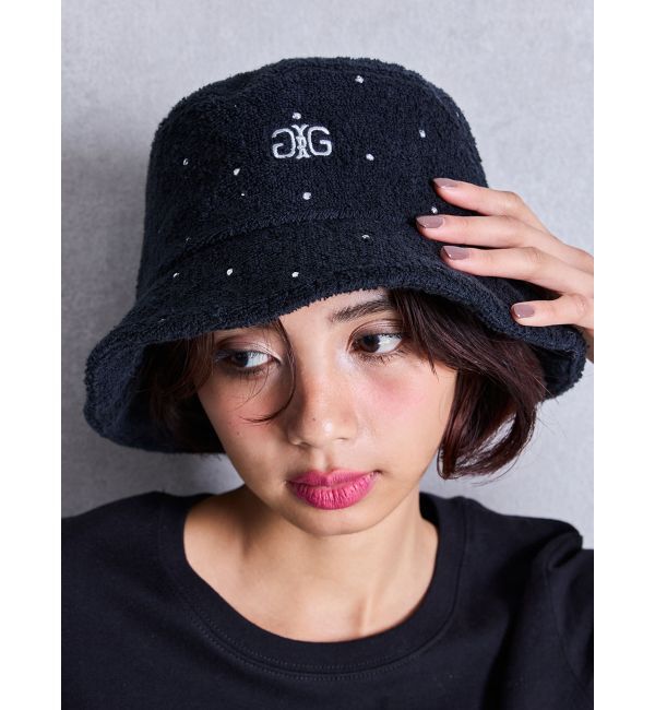GYDA「ラインストーンパイルバケットハット」|ハット|