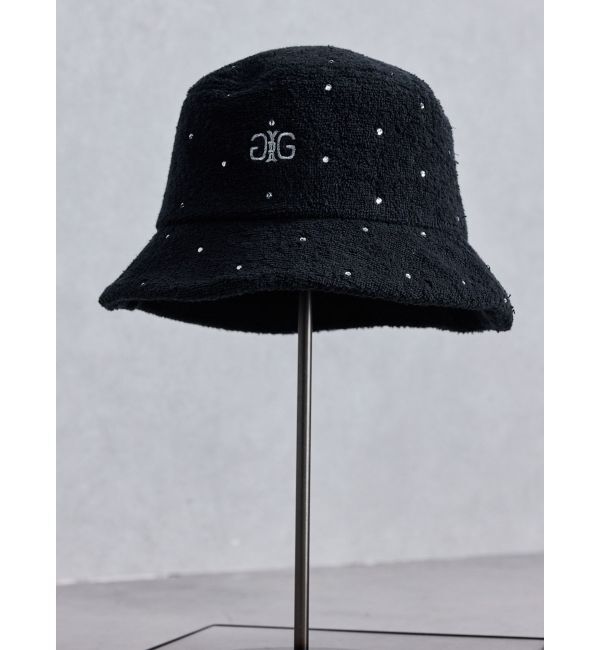 GYDA「ラインストーンパイルバケットハット」|ハット|ブラック