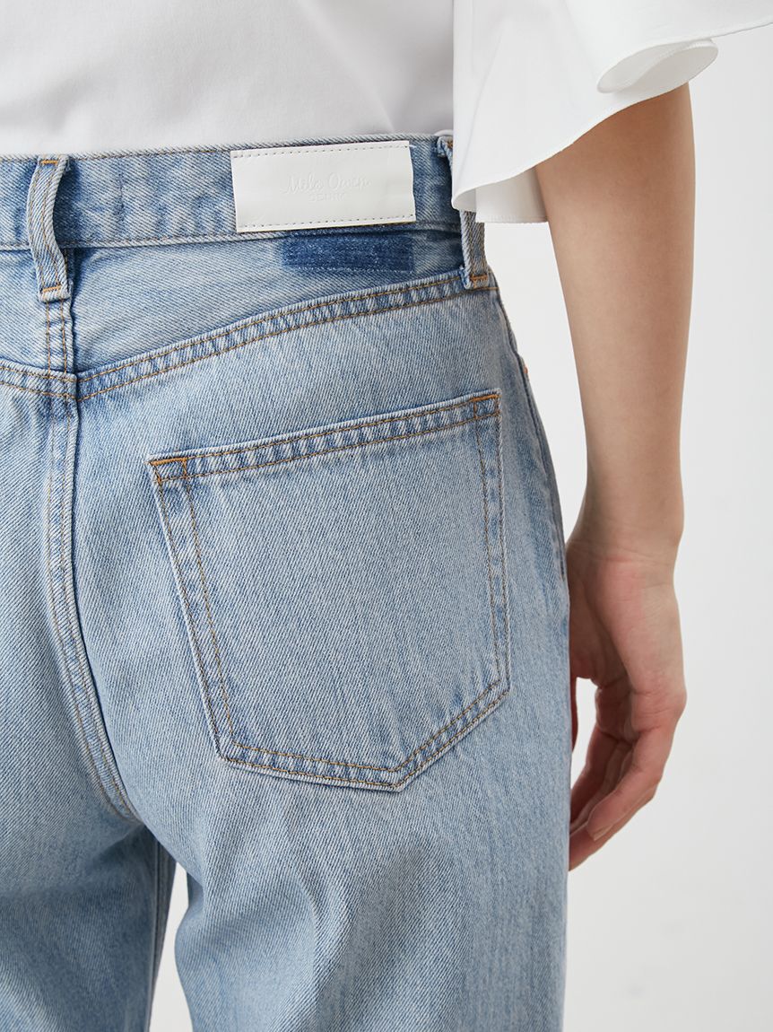 Mila Owen「裾段差テーパードデニムパンツ」|デニム|