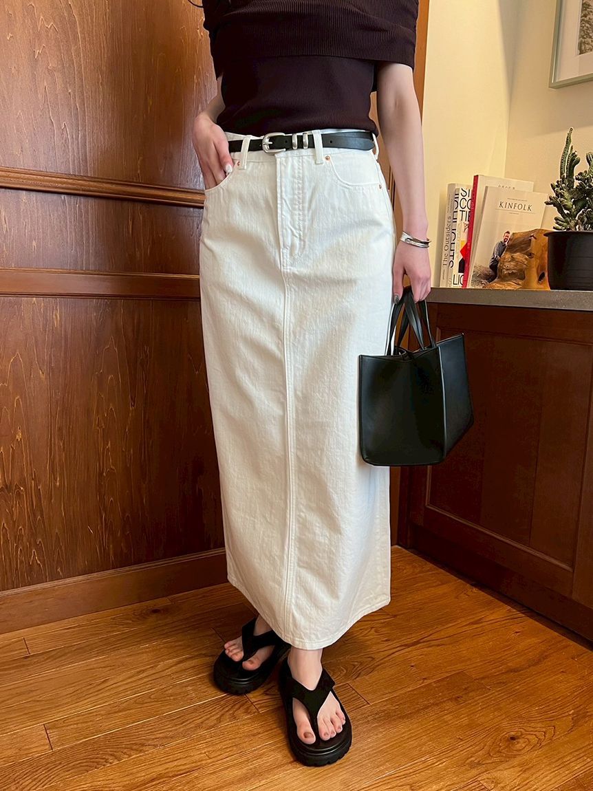 Mila Owen「後ベンツストレートマキシデニムスカート」|スカート|