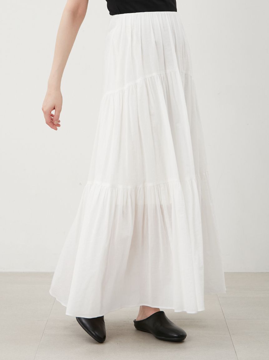 Mila Owen「マキシ丈ボリュームティアードスカート」|スカート|