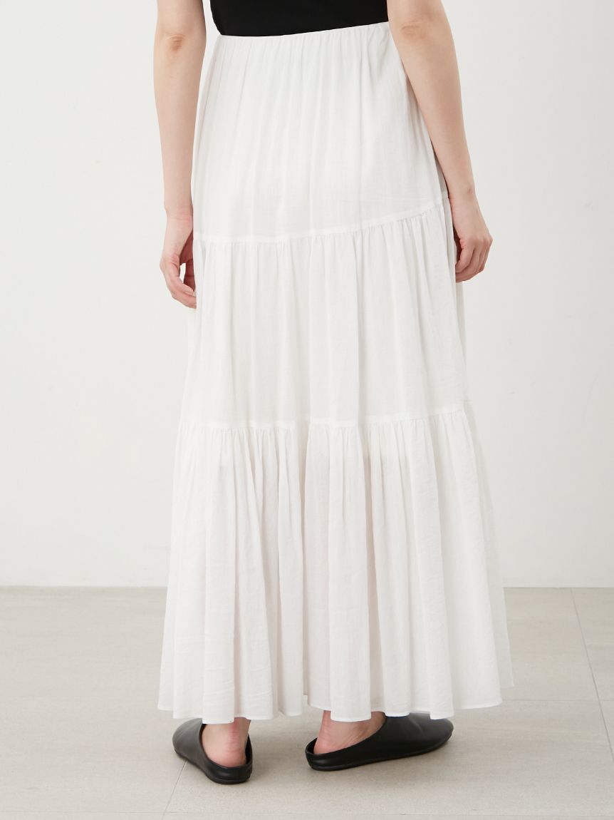 Mila Owen「マキシ丈ボリュームティアードスカート」|スカート|