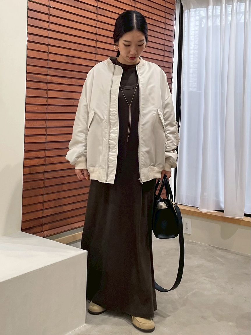 Mila Owen「リサイクルナイロンオーバーサイズMA-1」|ブルゾン・スタジャン|