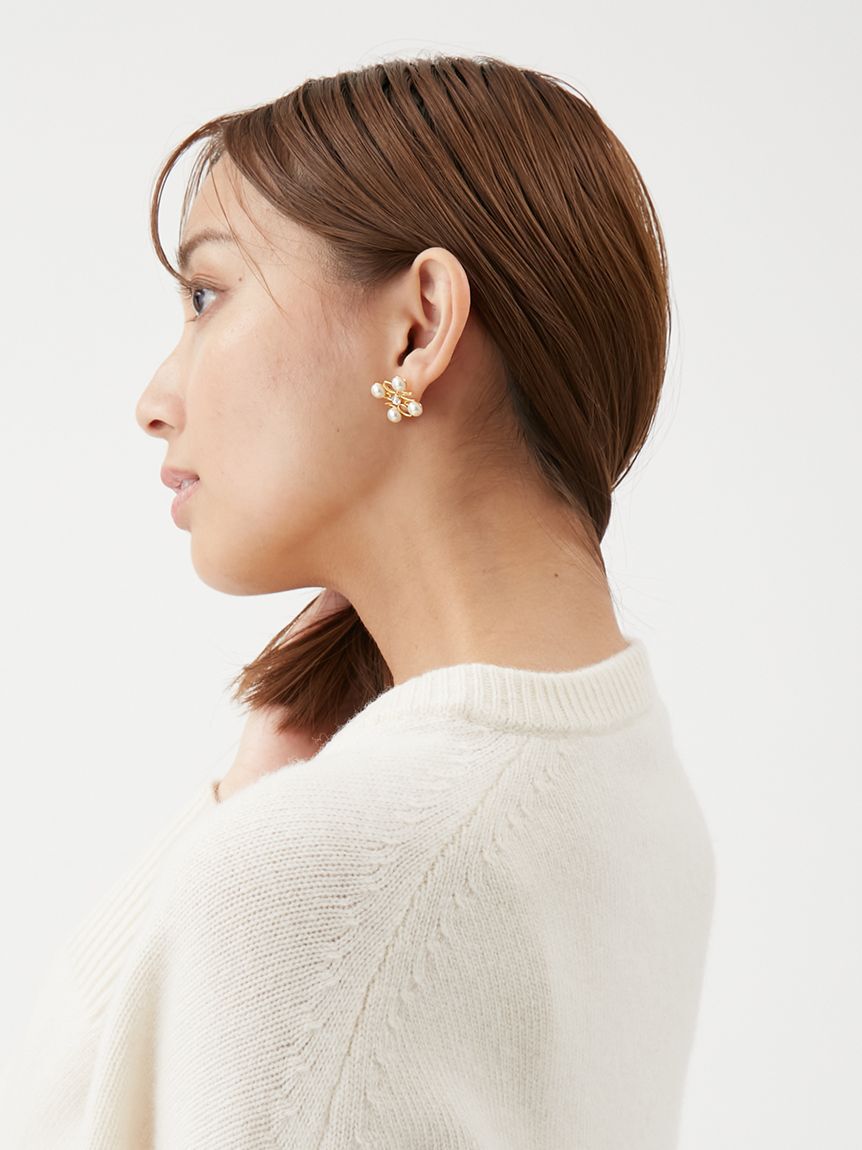Mila Owen「モチーフパールストーンピアス」|ピアス|