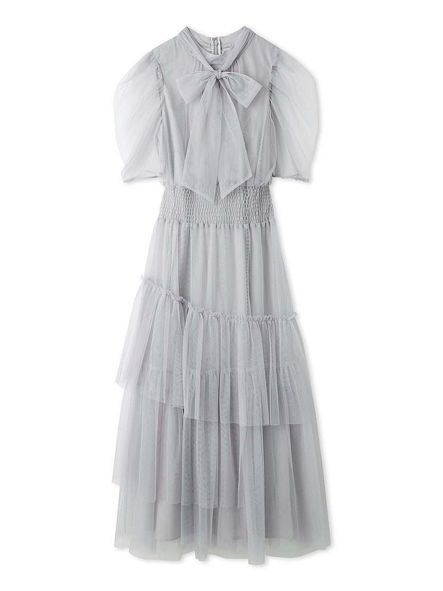 FURFUR「ハーフスリーブチュールドレス」|ドレス|GRY