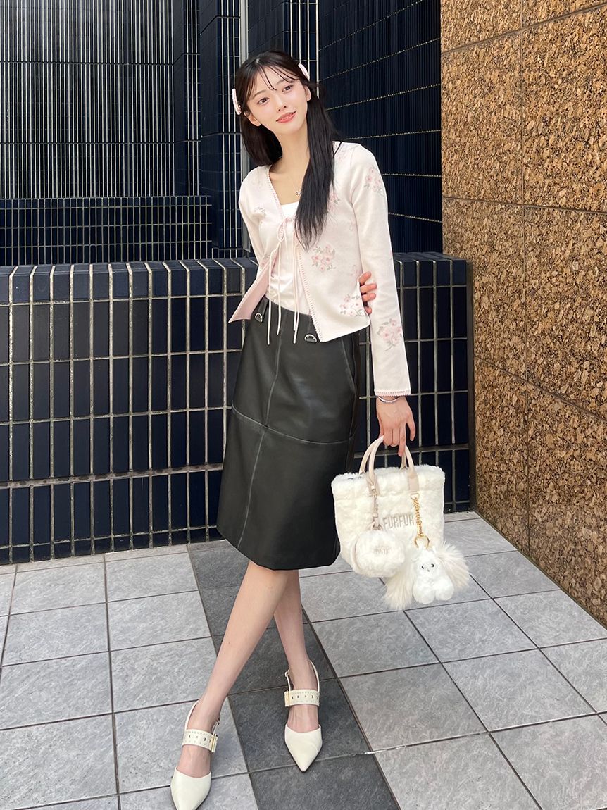 FURFUR「レザーライクミディスカート」|スカート|