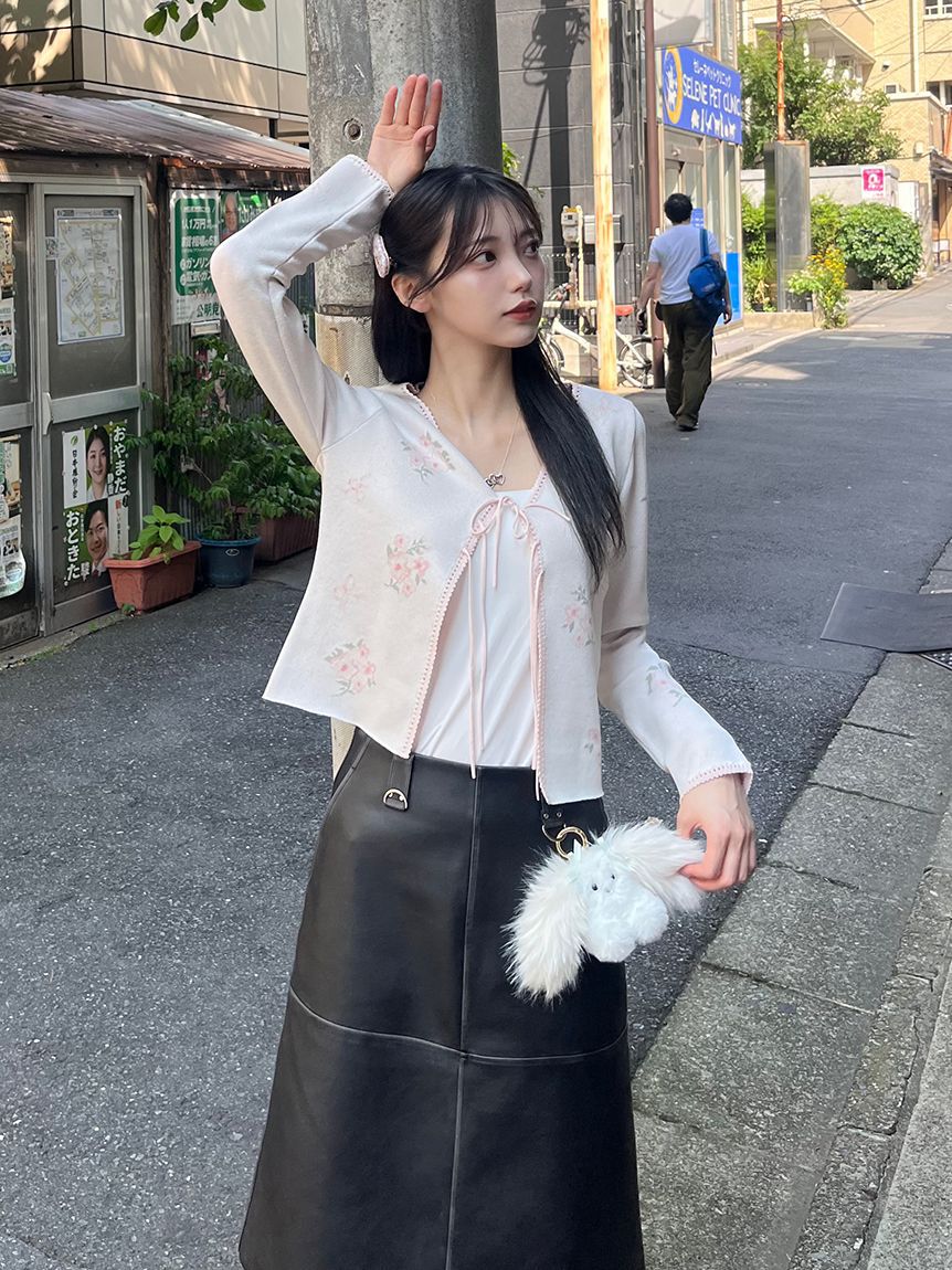 FURFUR「レザーライクミディスカート」|スカート|