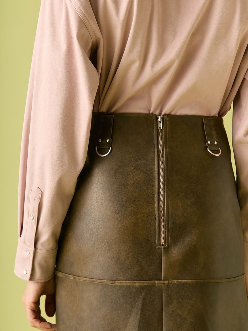 FURFUR「レザーライクミディスカート」|スカート|